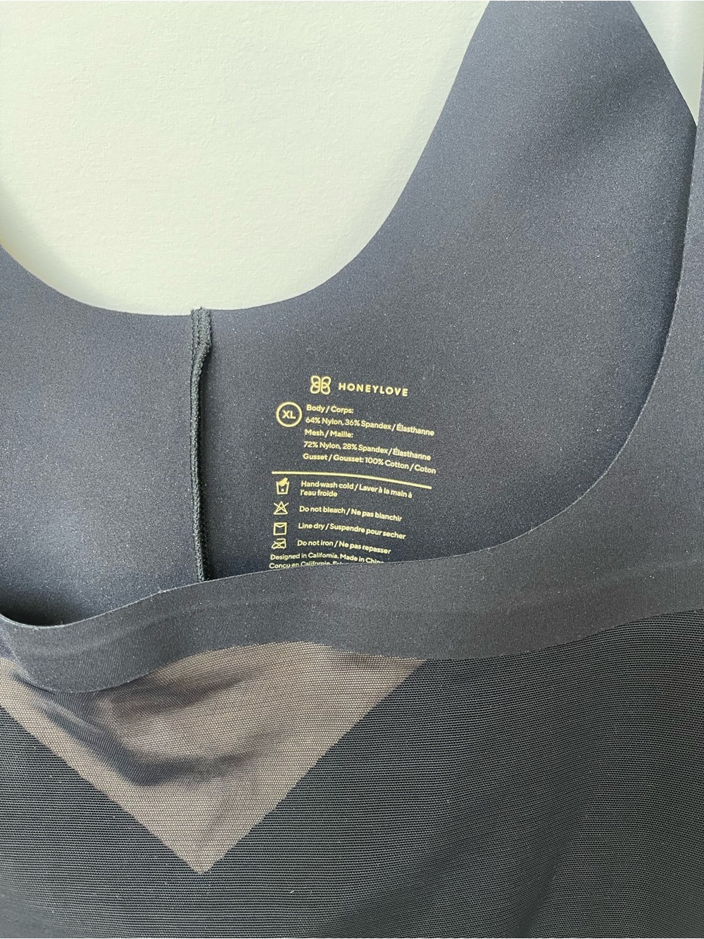 Honeylove | Open Bust Mid Thigh Bodysuit Black Mesh Adjustable Shapewear XL - Picture 5 of 7